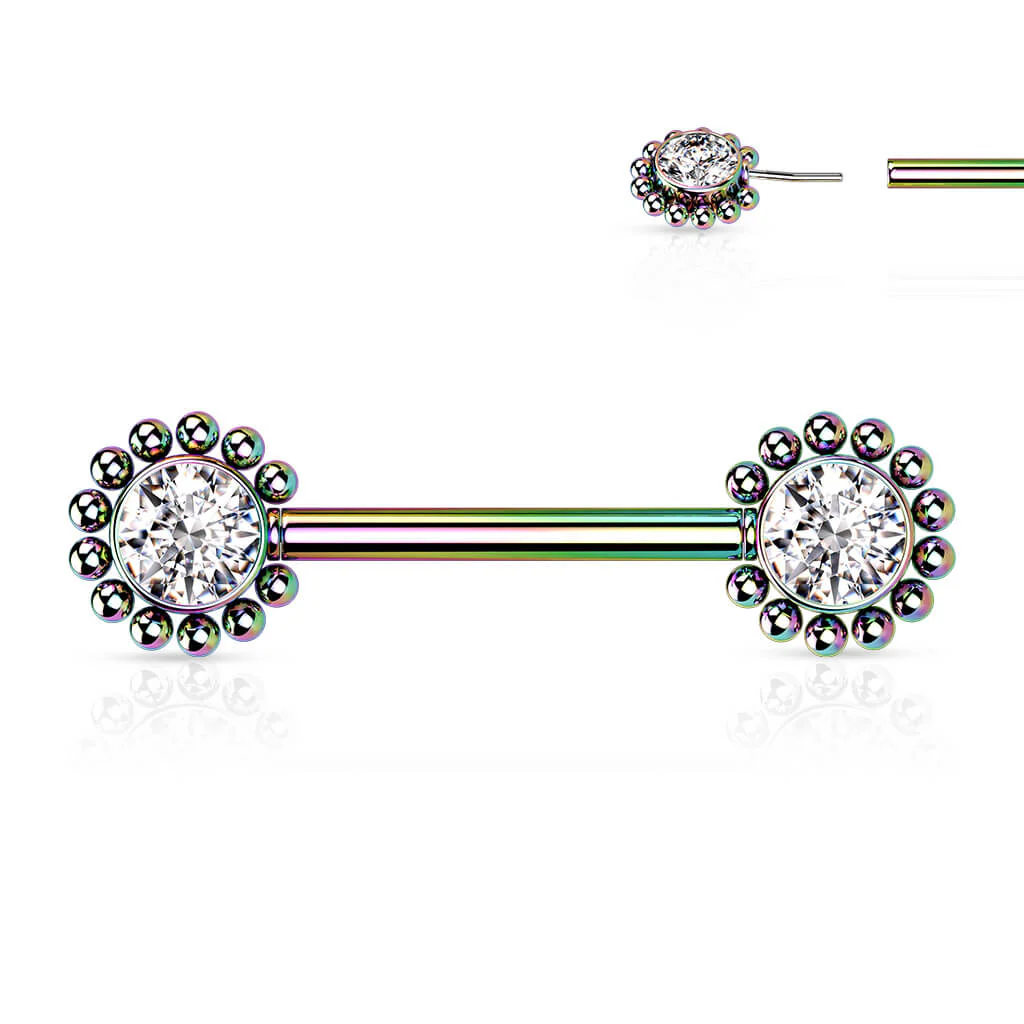 Nippelpiercing Blume Zirkonia Push-In - Image 14