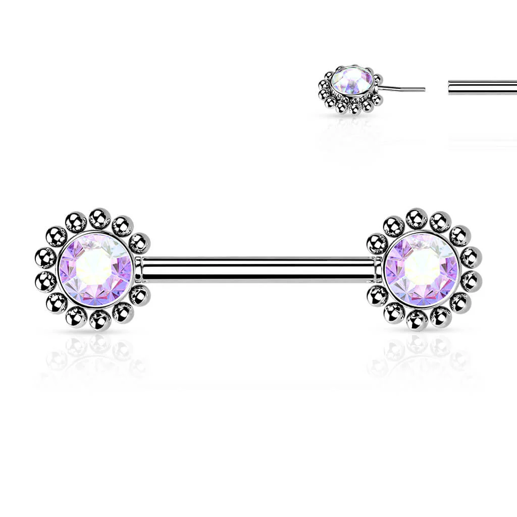 Nippelpiercing Blume Zirkonia Push-In - Image 4