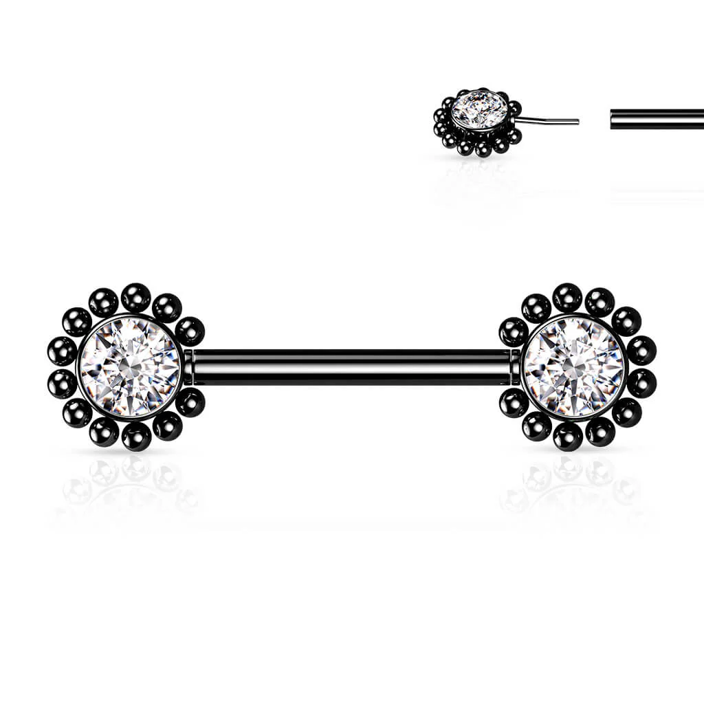 Nippelpiercing Blume Zirkonia Push-In - Image 8