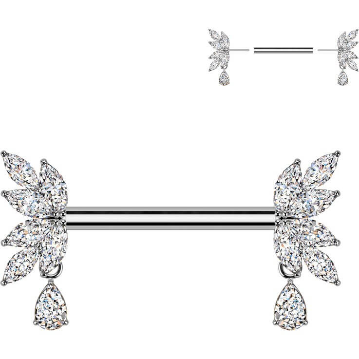 Nippelpiercing Zirkonia Marquise Schliff Push-In - Image 3