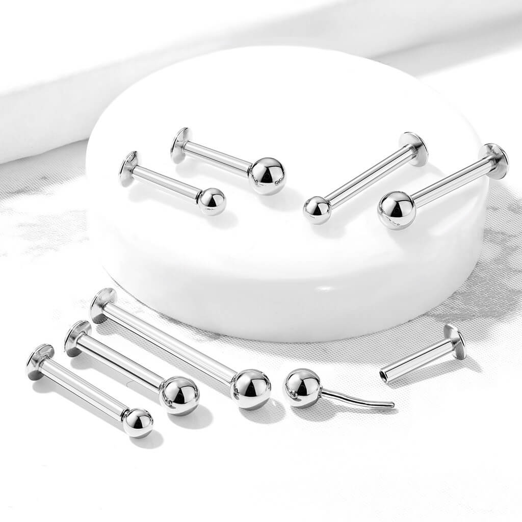 Labret Kugel Silber Push-In - Image 3