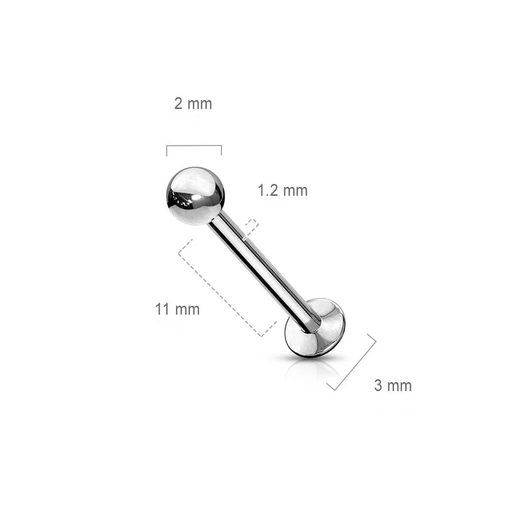 Labret Kugel Silber Push-In - Image 4