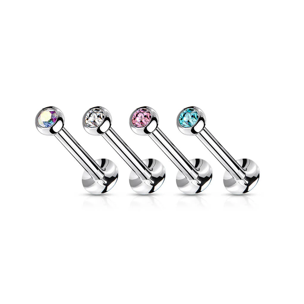 Labret Kugel Zirkonia Silber Push-In - Image 4