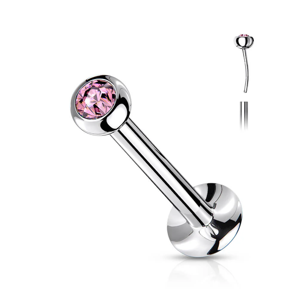 Labret Kugel Zirkonia Silber Push-In - Image 5