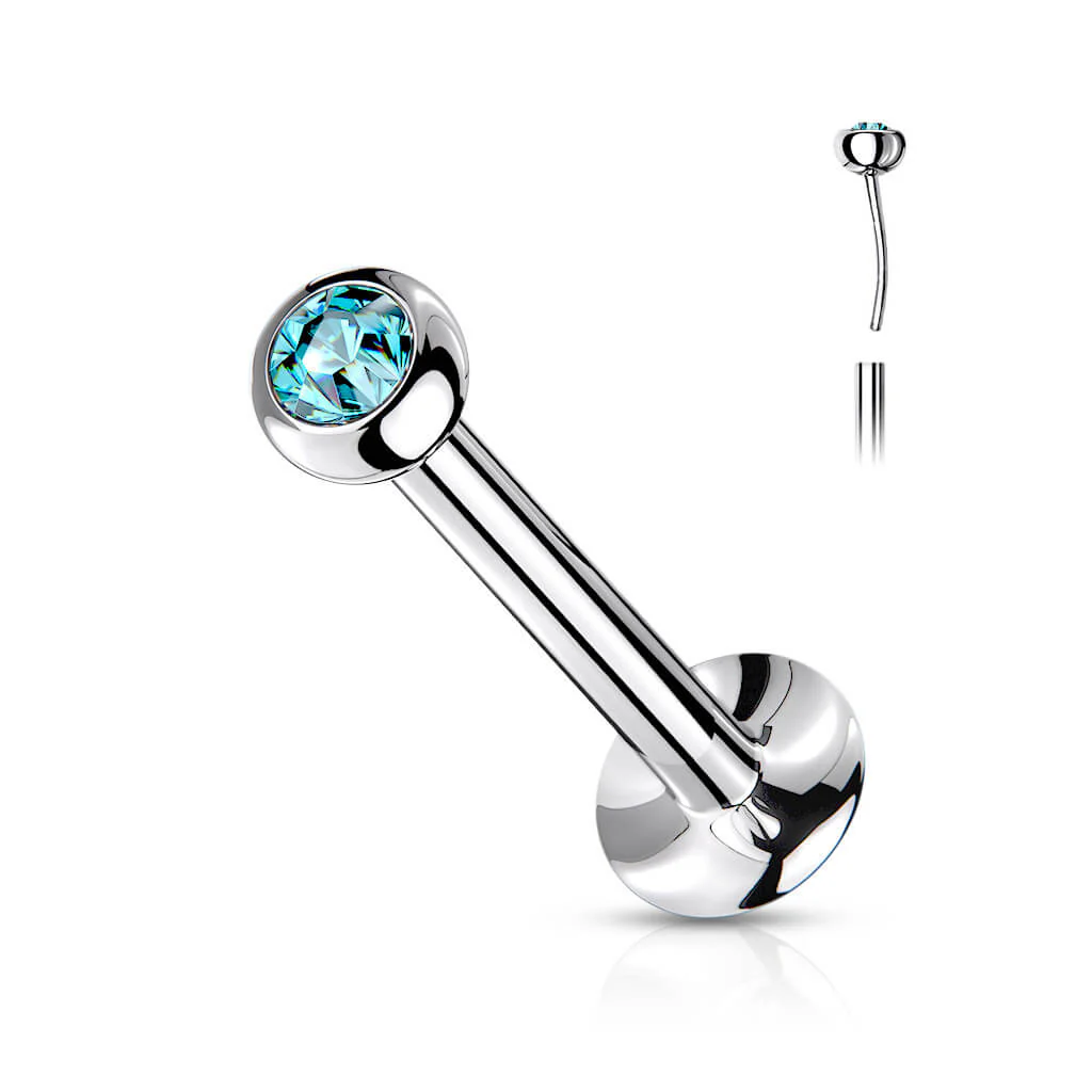 Labret Kugel Zirkonia Silber Push-In - Image 7