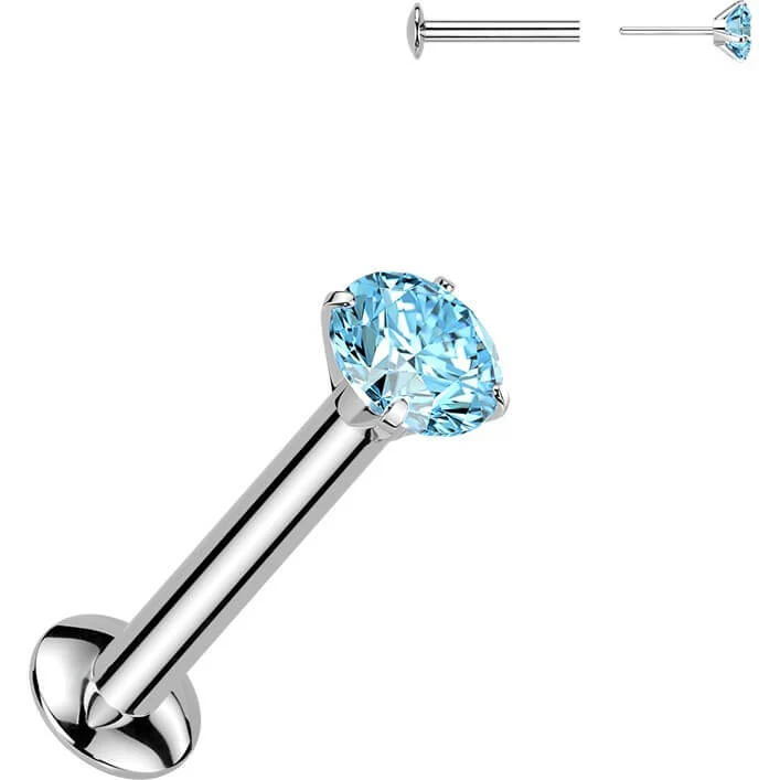 Labret Zirkonia Krappenfassung Silber Push-In - Image 6