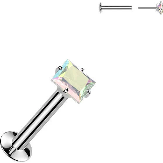 Labret Krappenfassung quadratischer Zirkonia Push-In - Image 5