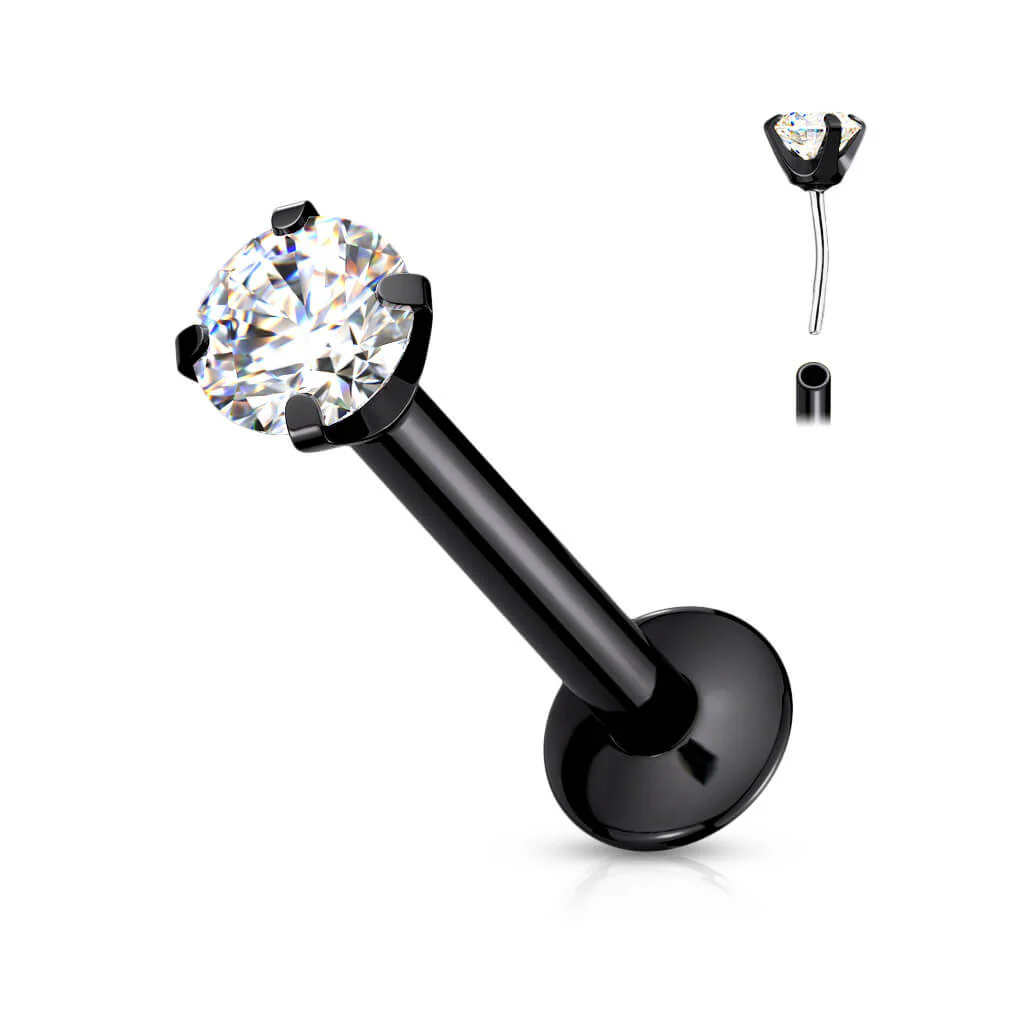 Labret Zirkonia Krappenfassung PVD Push-In - Image 4
