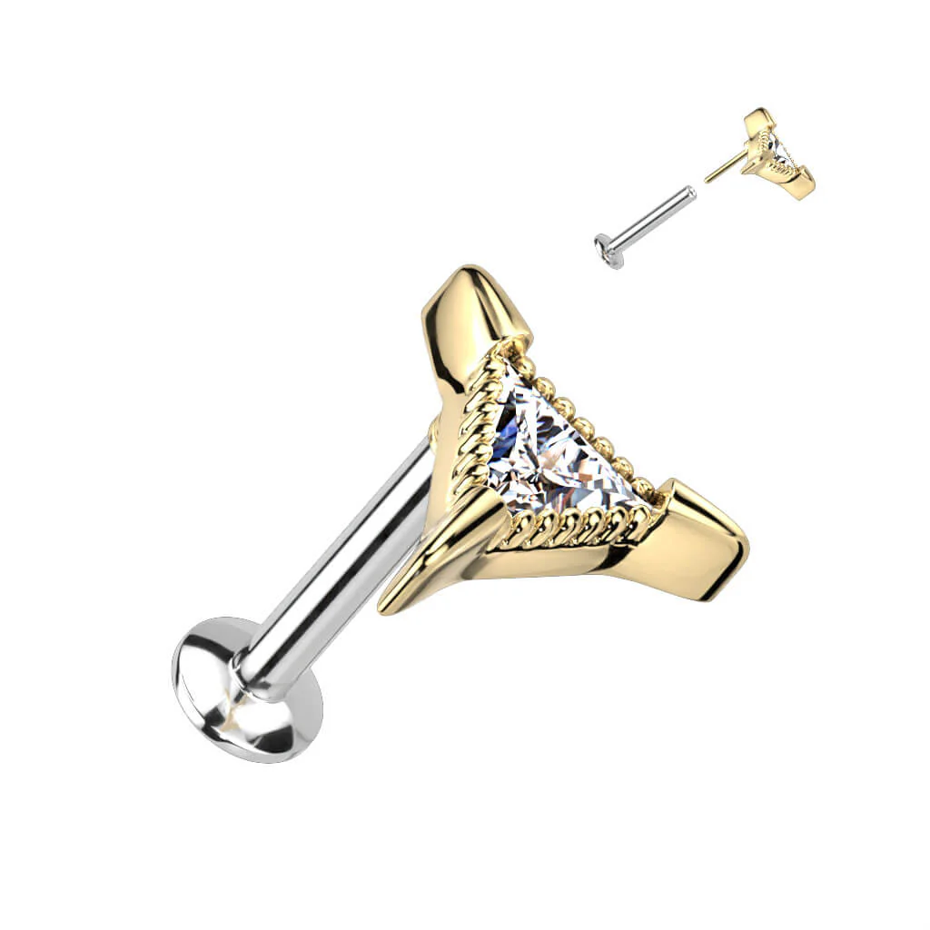 Labret Dreieck Zirkonia Push-In - Image 3