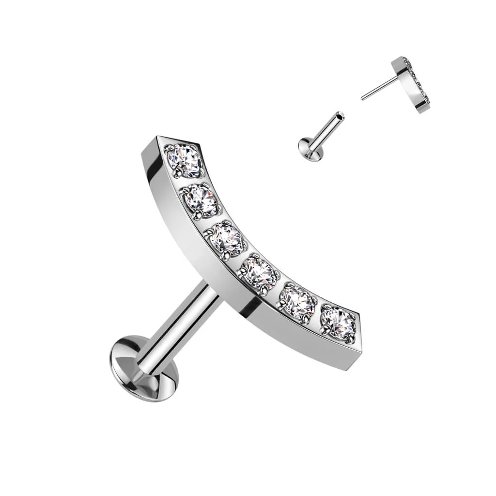 Labret Gebogen Zirkonia Push-In - Image 3