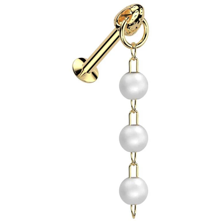 Labret 3 Perlen Anhänger Push-In