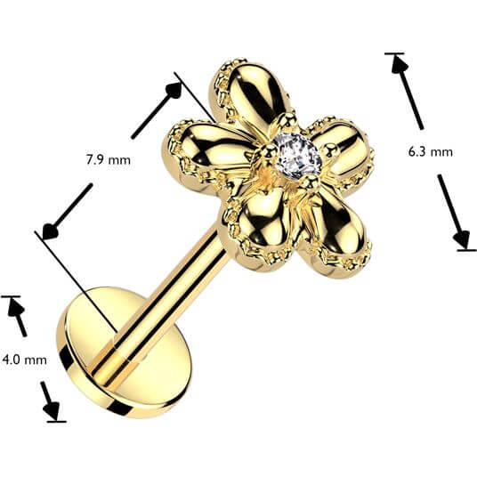 Labret Blume Zirkonia Push-In - Image 5