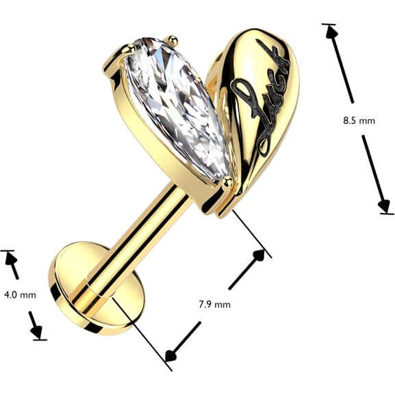 Labret Herz Glück Zirkonia Push-In - Image 5