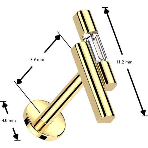 Labret Doppel Stab Zirkonia Push-In - Image 5