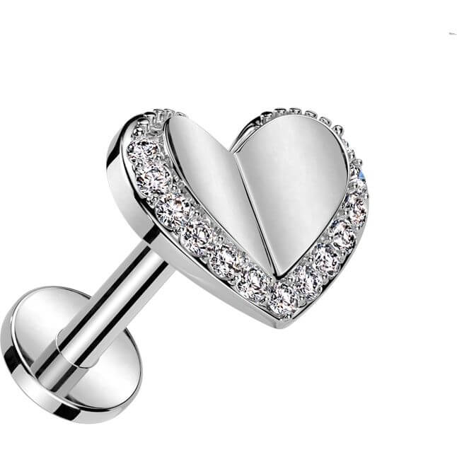 Labret Herz Rand Zirkonia Push-In - Image 4