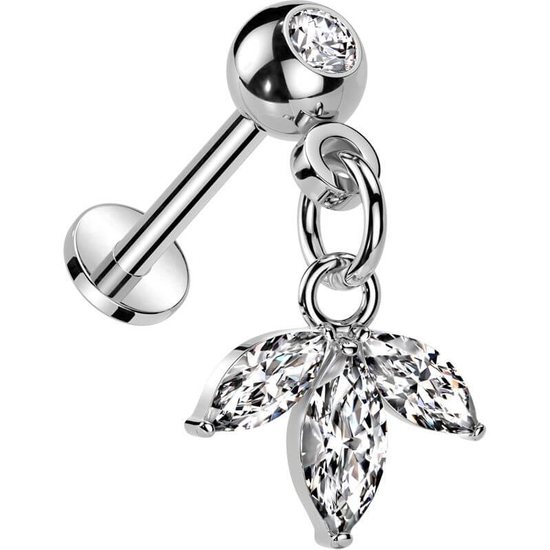 Labret Anhänger Blatt Marquise Schliff Zirkonia Push-In - Image 5