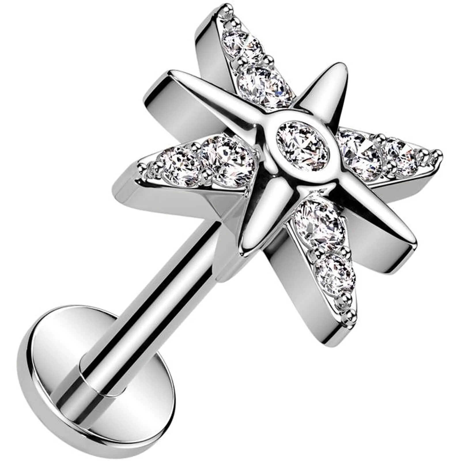 Labret Stern Zirkonia Push-In