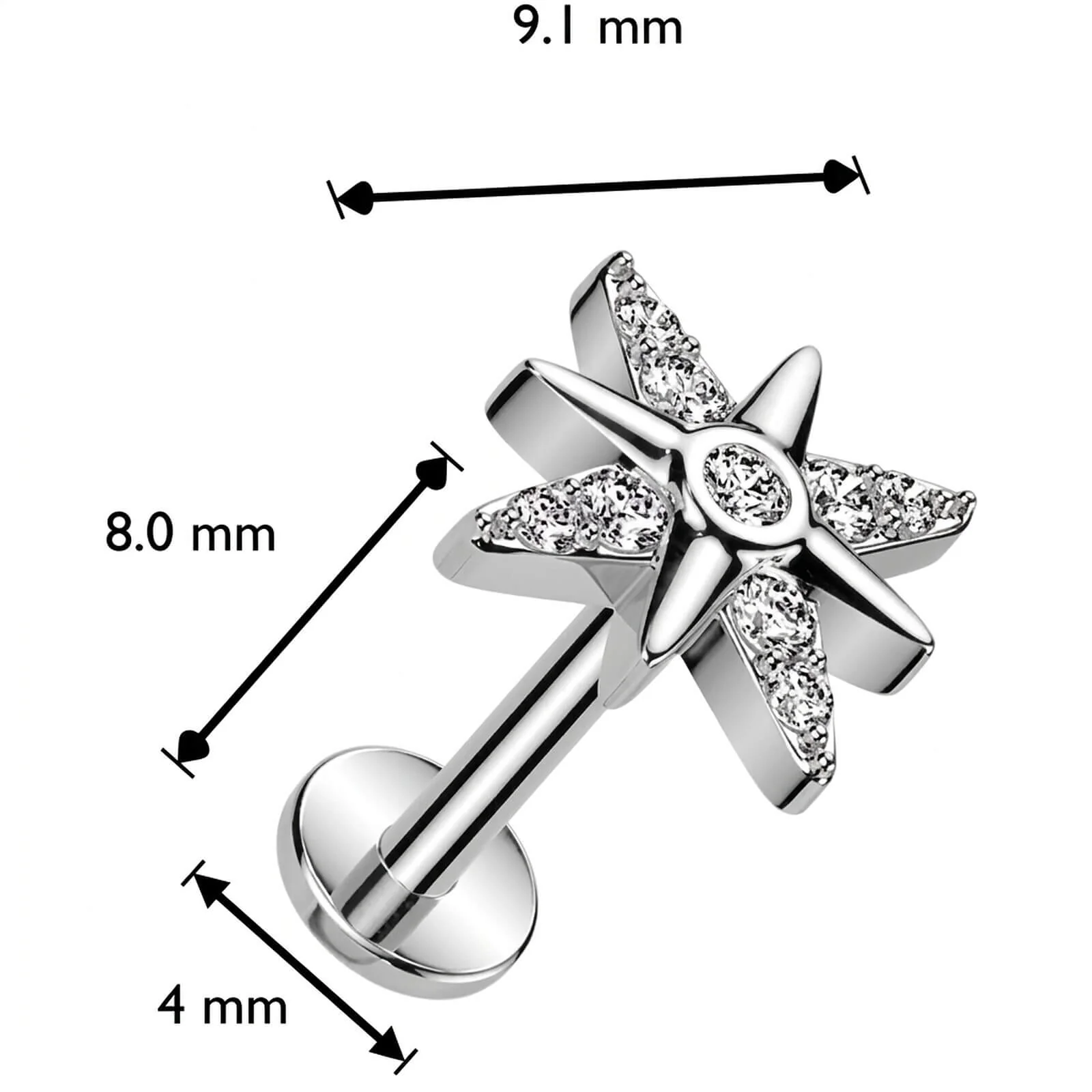 Labret Stern Zirkonia Push-In - Image 4