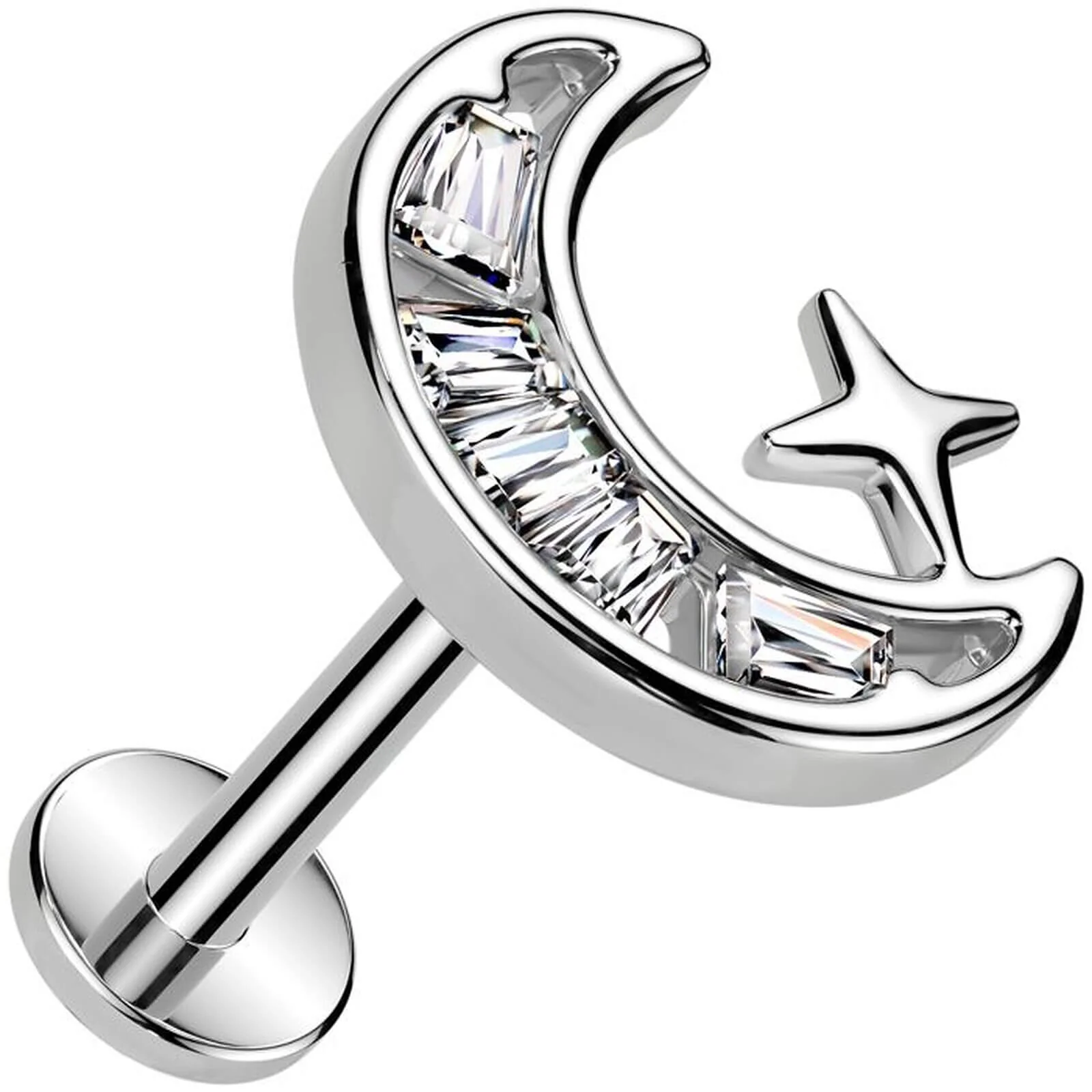 Labret Mond Stern Zirkonia Push-In
