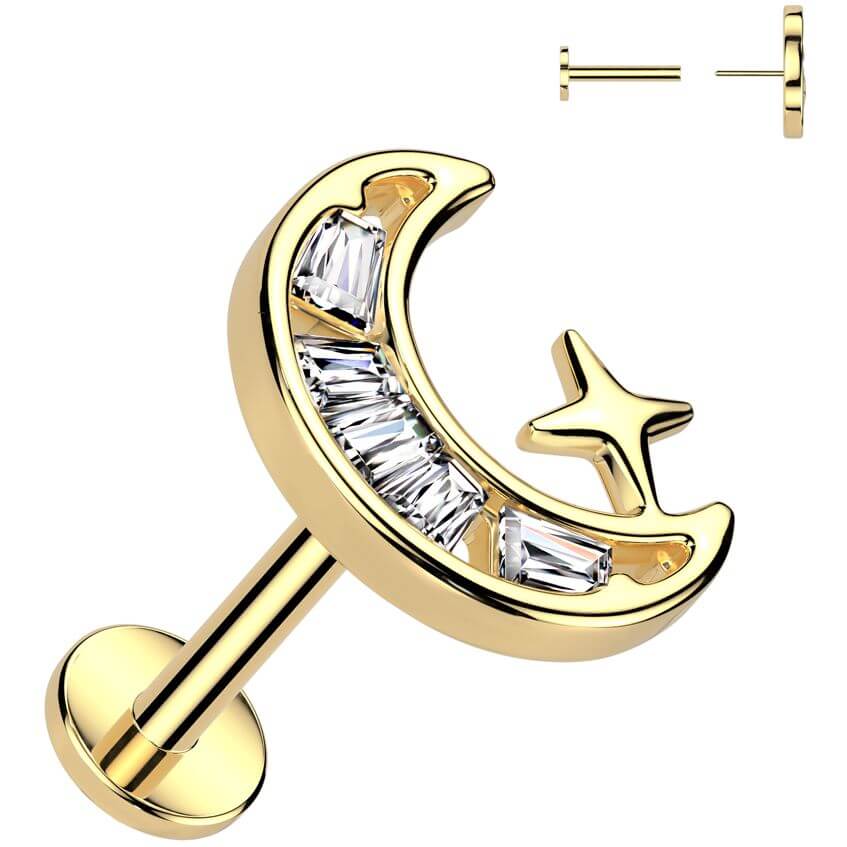 Labret Mond Stern Zirkonia Push-In - Image 2