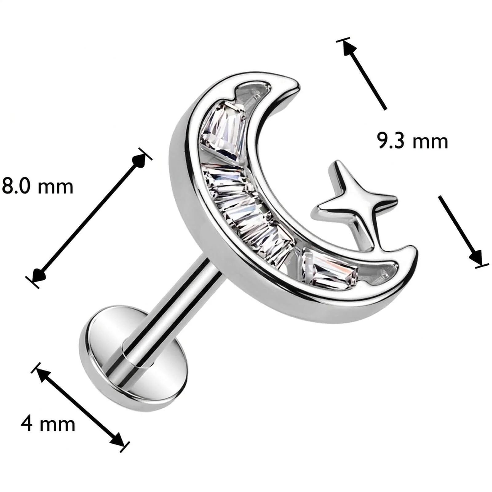 Labret Mond Stern Zirkonia Push-In - Image 4