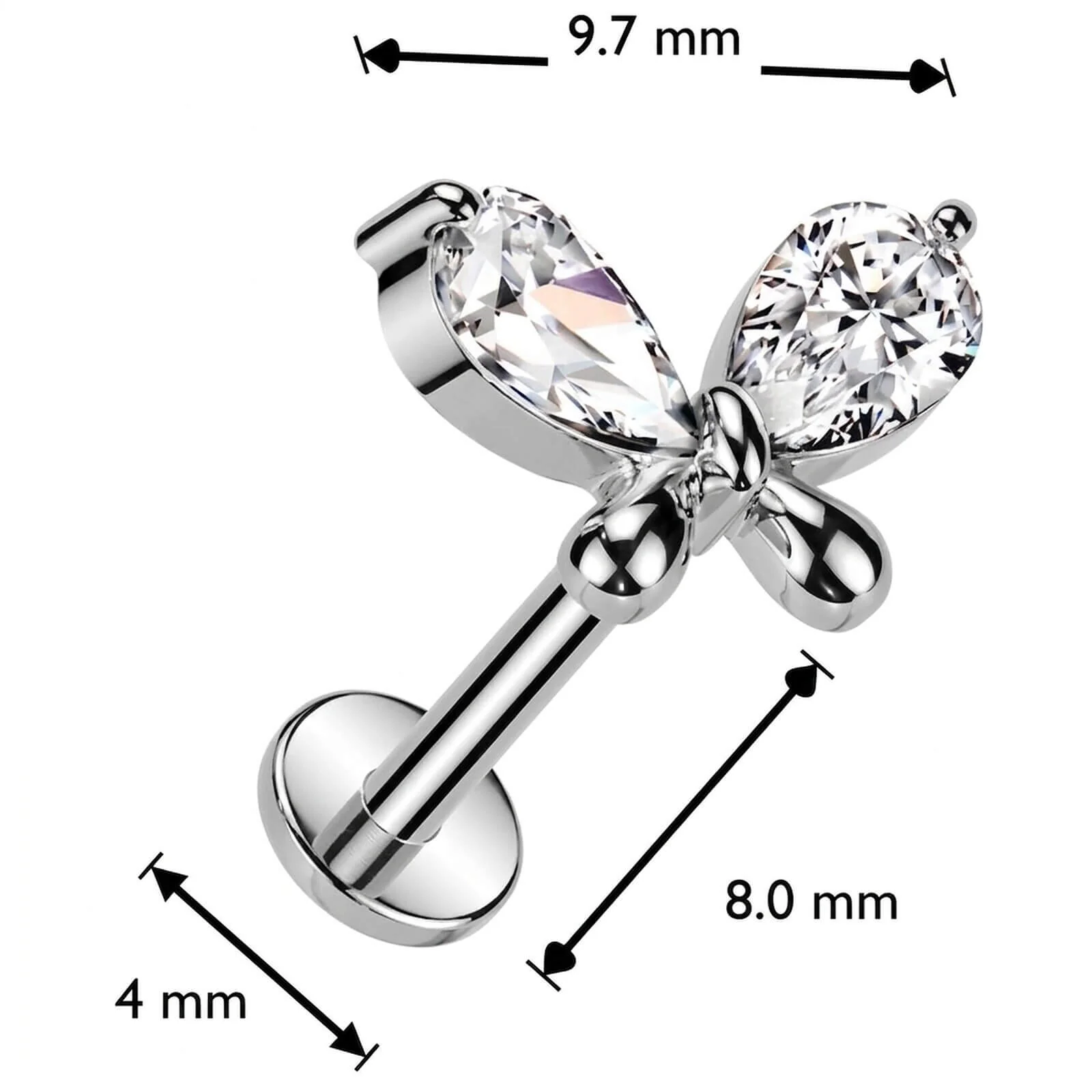 Labret Schmetterling Zirkonia Push-In - Image 4
