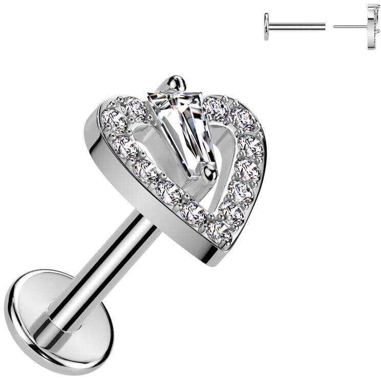 Labret Herz Zirkonia Push-In - Image 3