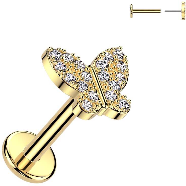 Labret Schmetterling Zirkonia Push-In - Image 2