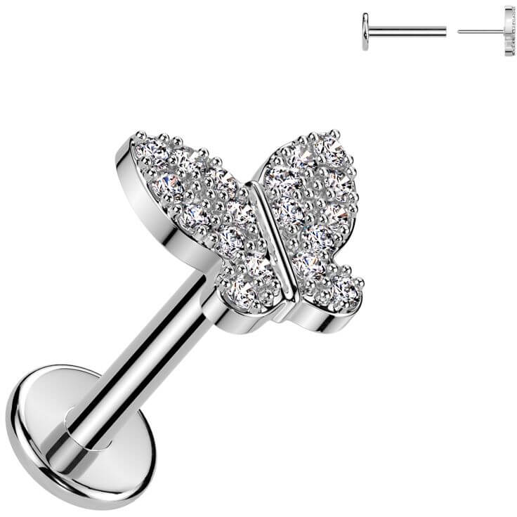 Labret Schmetterling Zirkonia Push-In - Image 3