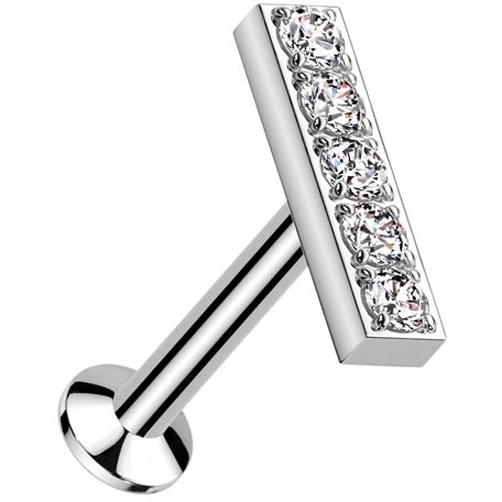 Labret Stange Zirkonia Push-In