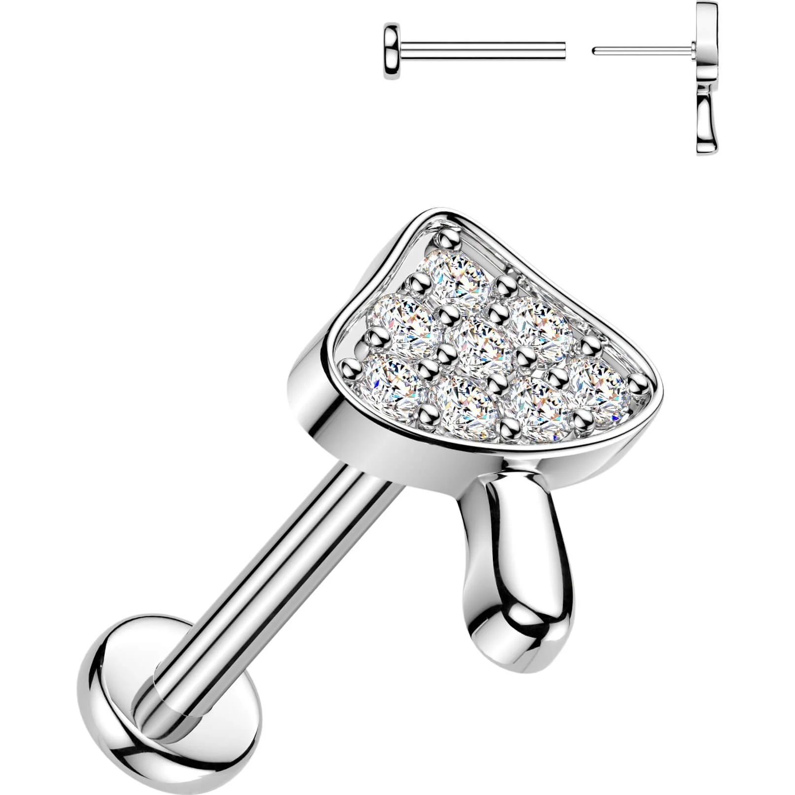 Labret Pave Zirkonia Pilz Push-In - Image 3