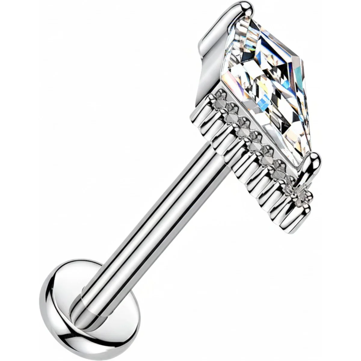 Labret Krappenfassung Drachen Zirkonia Push-In