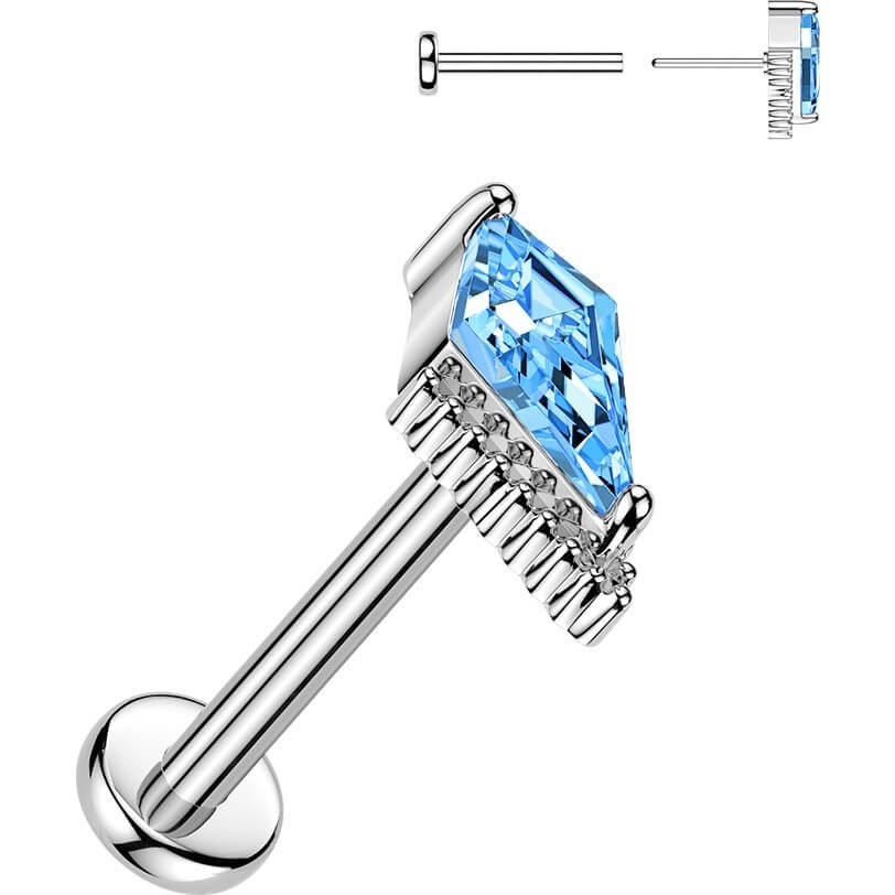 Labret Krappenfassung Drachen Zirkonia Push-In - Image 4