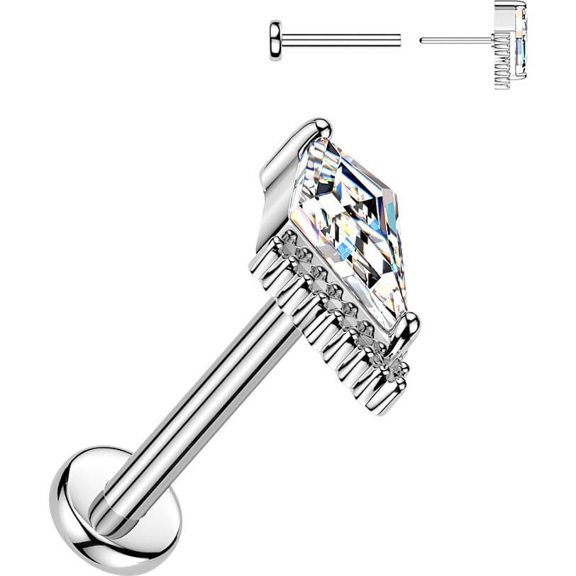 Labret Krappenfassung Drachen Zirkonia Push-In - Image 5
