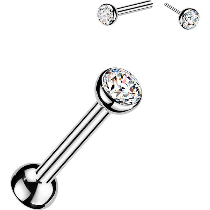 Titan Barbell Lünettenfassung Zirkonia Enden Push-In - Image 3