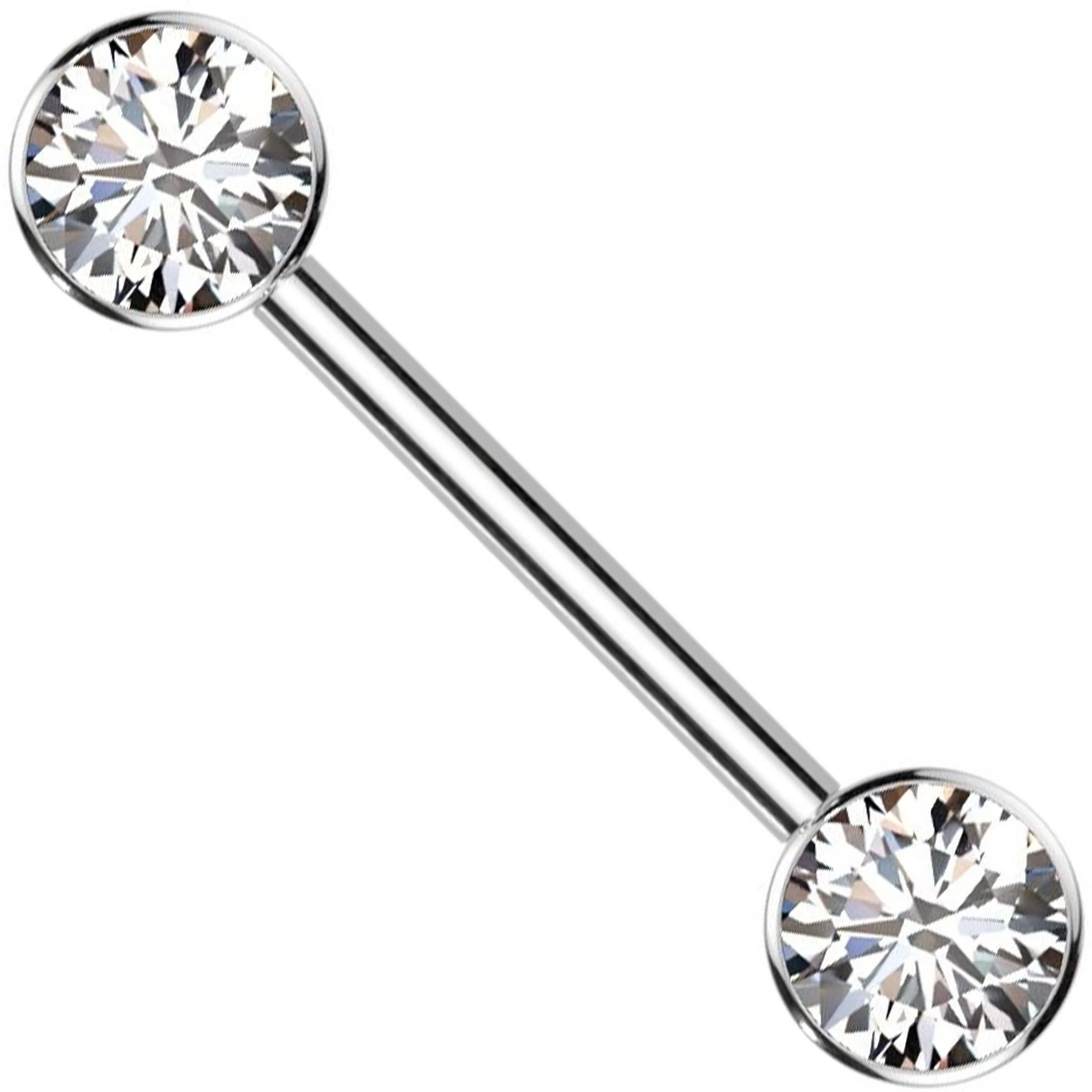 Titan Nippelpiercing Zirkonia Flach Push-In