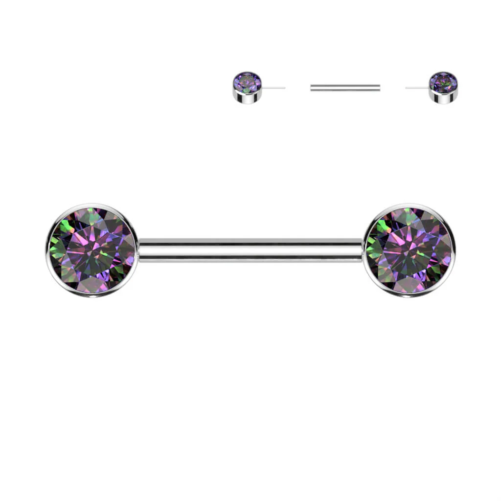 Titan Nippelpiercing Zirkonia Flach Push-In - Image 10