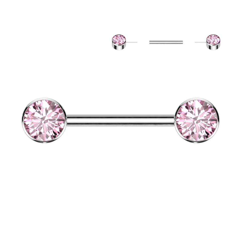 Titan Nippelpiercing Zirkonia Flach Push-In - Image 6