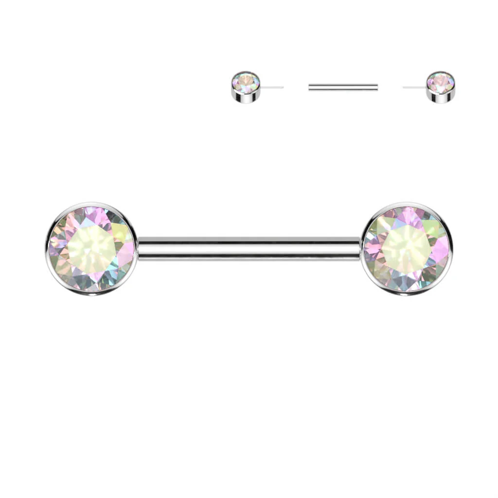 Titan Nippelpiercing Zirkonia Flach Push-In - Image 8