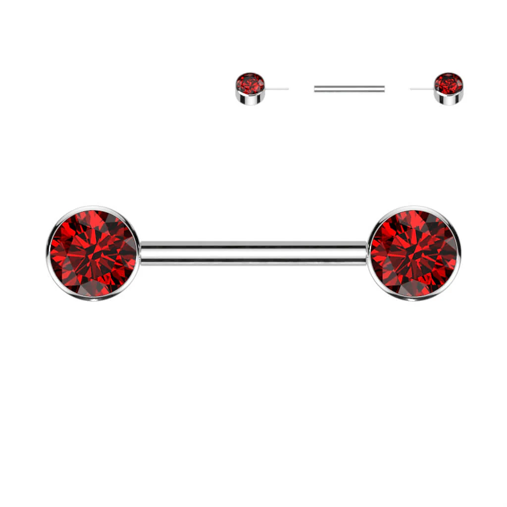 Titan Nippelpiercing Zirkonia Flach Push-In - Image 9