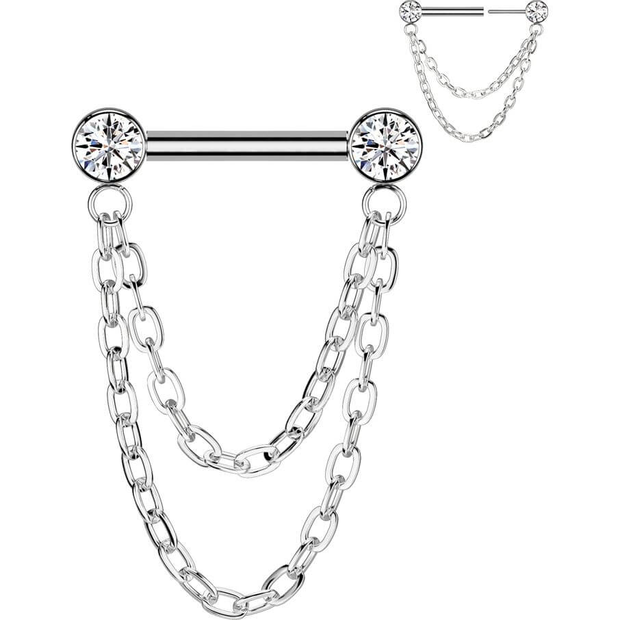 Titan Barbell Zirkonia Kette Anhänger Push-In - Image 6