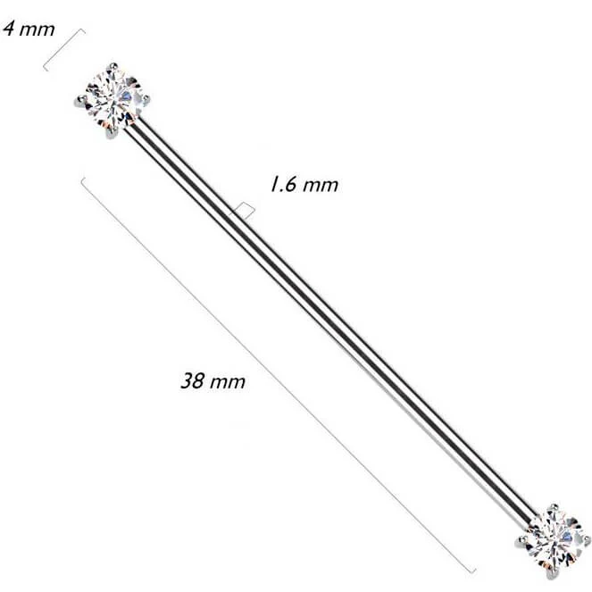Titan Industrial Barbell Krappenfassung Zirkonia Push-In - Image 2