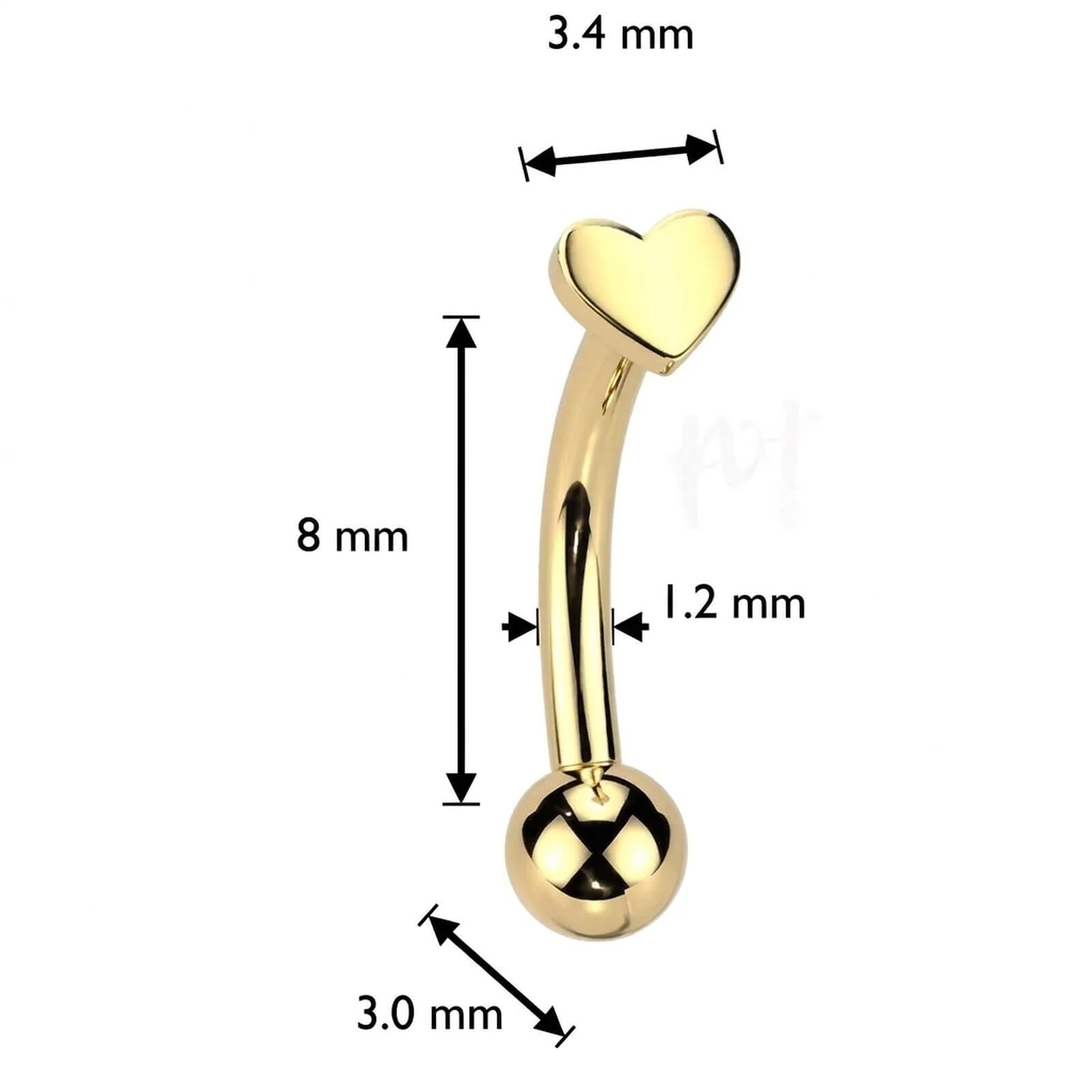 Titan Curved Barbell Herz Push-In - Image 6