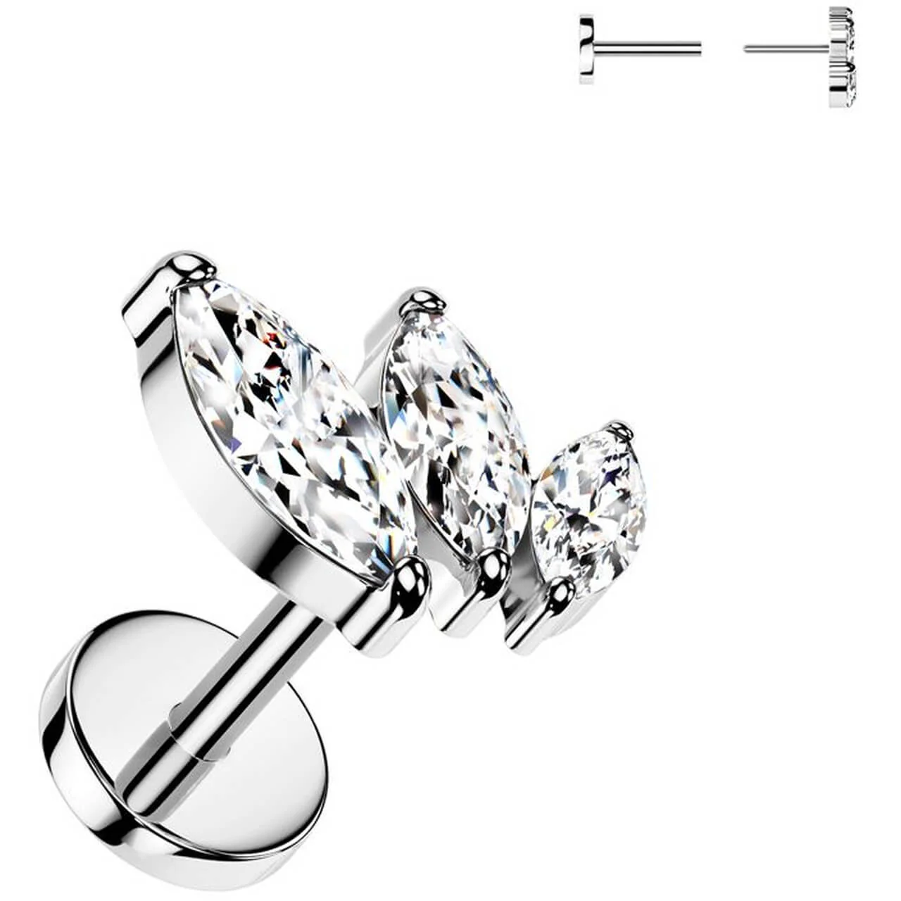 Titan Ohrstecker skalierte Zirkonias Marquise Schliff - Image 3