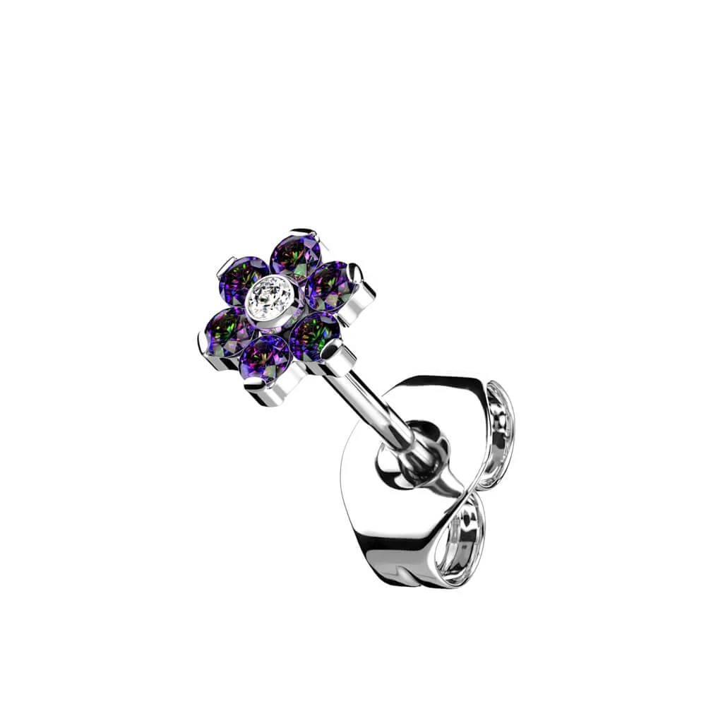 Titan Ohrstecker Blume Zirkonia - Image 7