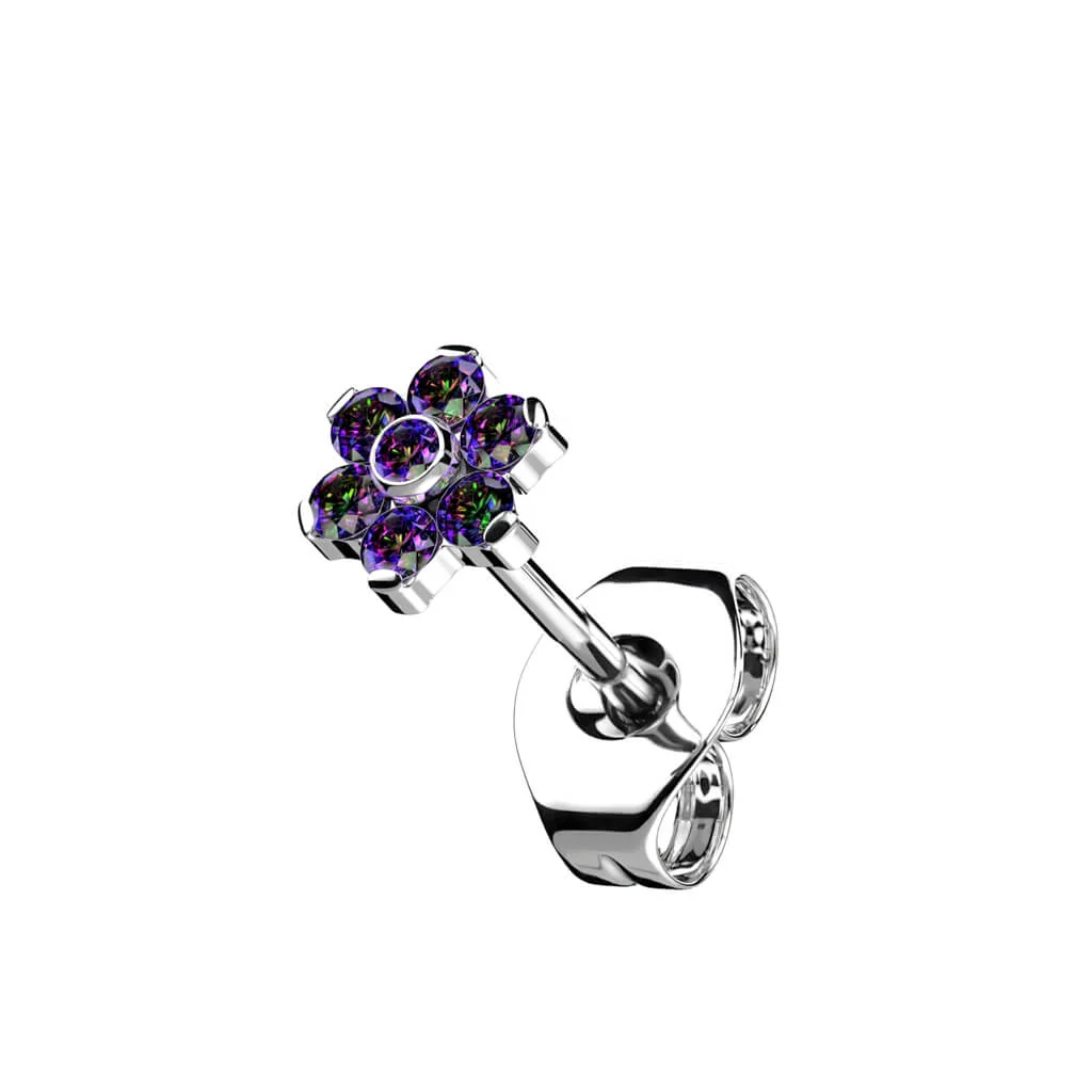 Titan Ohrstecker Blume Zirkonia - Image 8