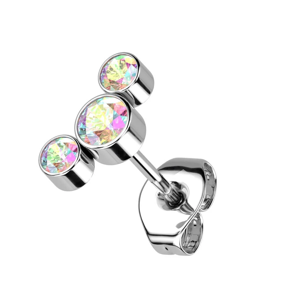 Titan Ohrstecker 3 Zirkonia - Image 2