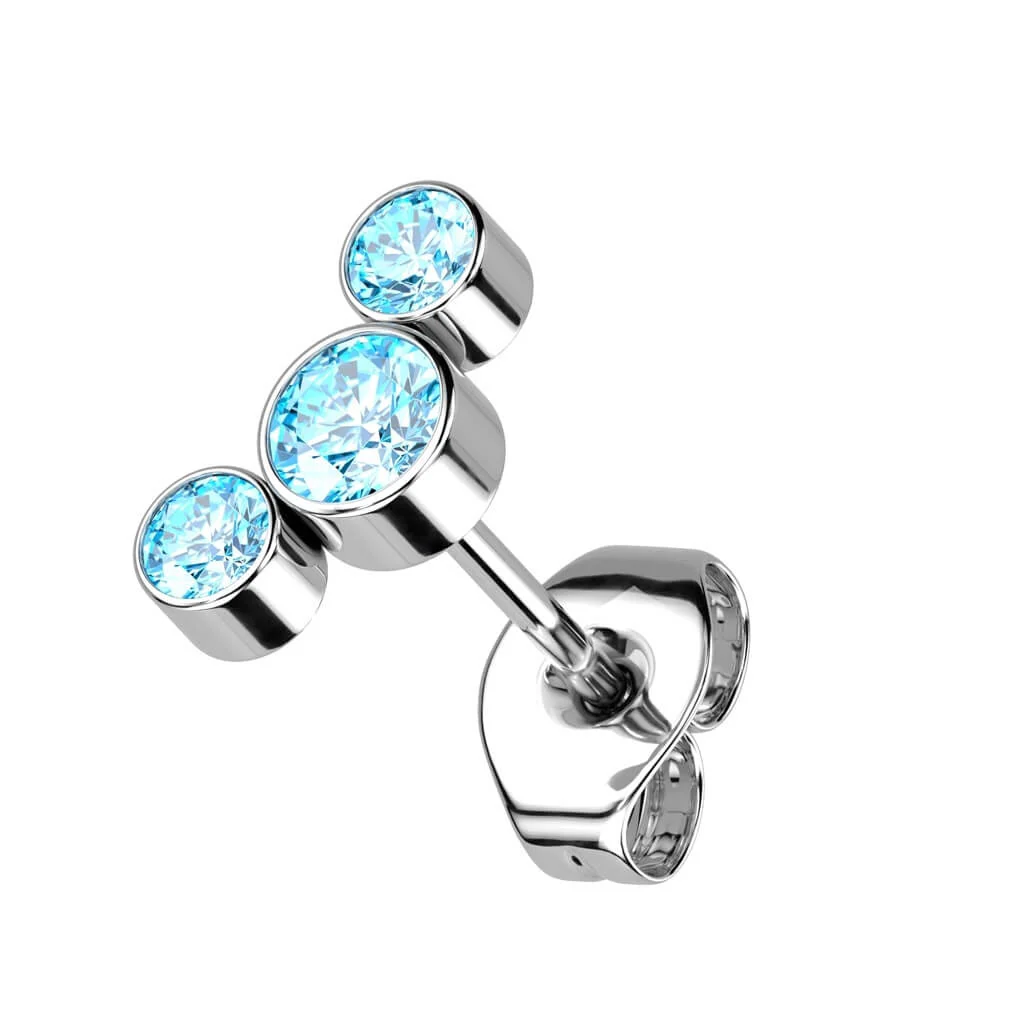 Titan Ohrstecker 3 Zirkonia - Image 5