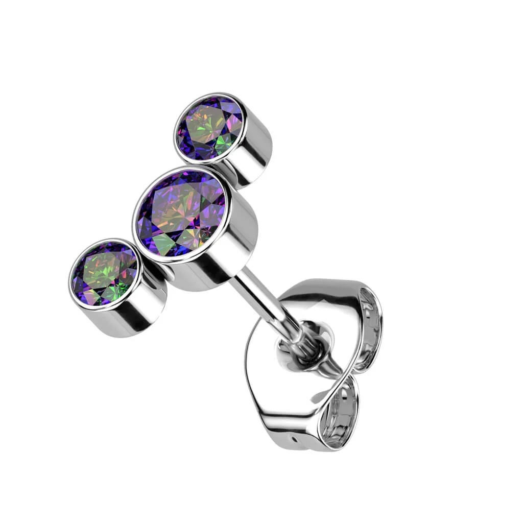 Titan Ohrstecker 3 Zirkonia - Image 6