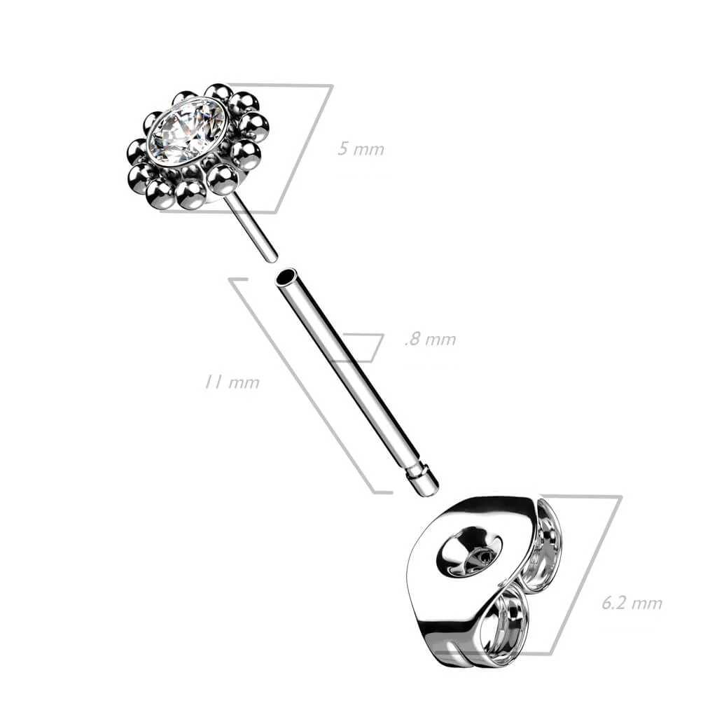 Titan Blume Zirkonia Silber - Image 6